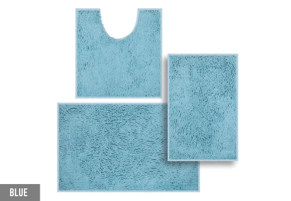 Three-Piece Non-Slip Absorbent Bath Mat - Seven Colours Available