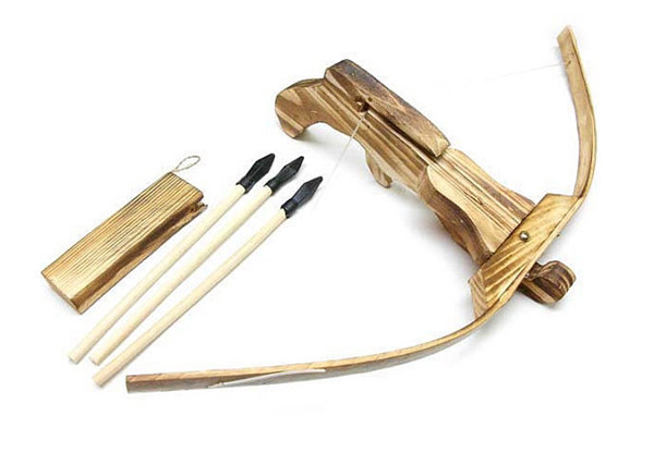 Kid's Wooden Crossbow incl. Three Rubber-Tipped Arrows