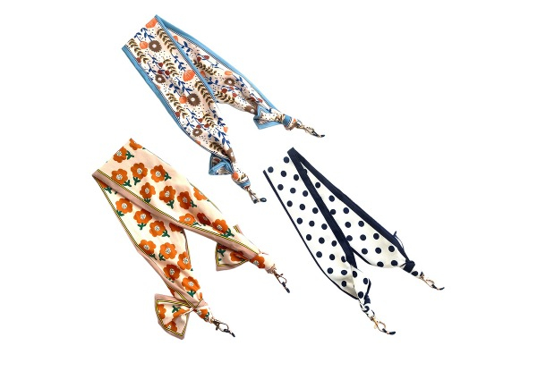 Three-Pack Silk Hanging Lanyard Scarf - Three Styles Available & Option for Six-Pack
