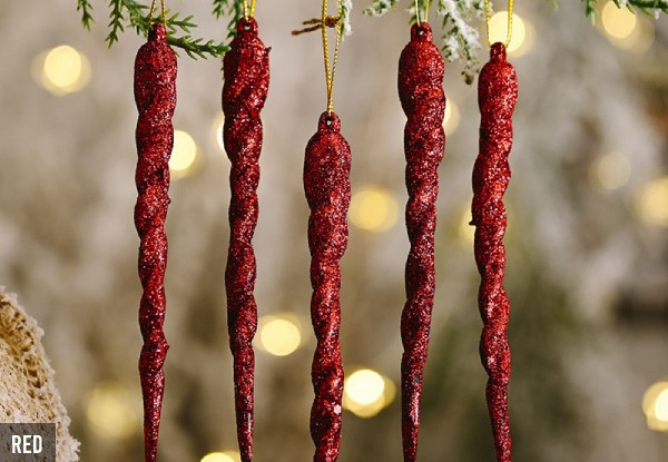 12-Pack of Christmas Icicles - Five Colours Available
