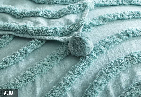 Renee Taylor Wave Vintage Washed Tufted Throw - Four Options Available