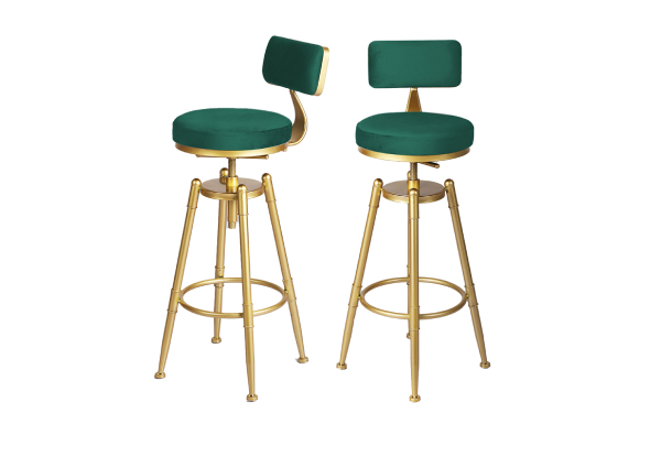Levede Velvet Padded Seat Bar Stool with Backrest - Four Colours Available