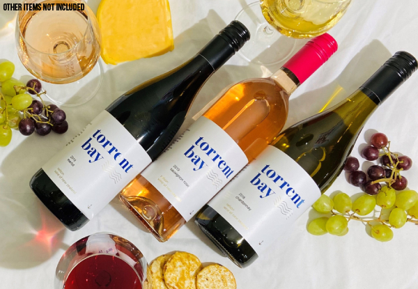 Torrent Bay Wines Range - Options for Red, White, Rosé, or Mixed Packs & for a 3, 6, or 12-Pack