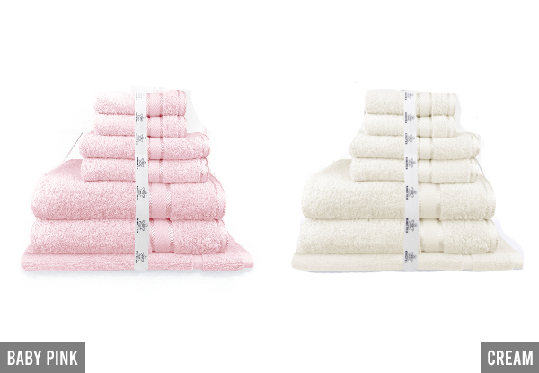 Kingtex Seven-Piece Towel-Bath Towel Set - 10 Colours Available