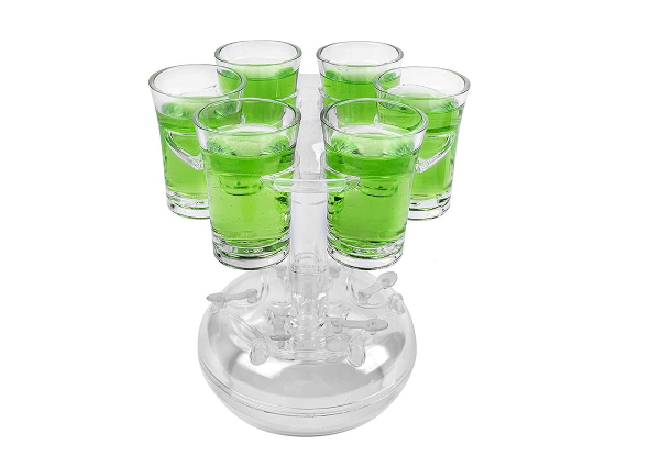Beverage Dispenser with Six Shot Glass - Option for Two-Sets