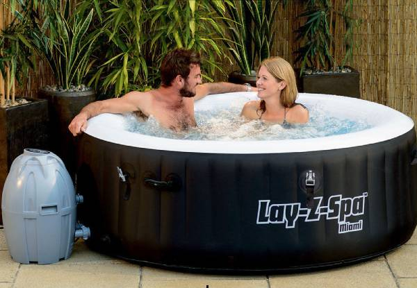 Bestway Inflatable Miami Lay-Z-Spa with 81 Massage Jets