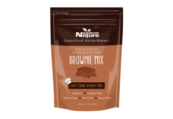 One-Pack of Chia & Cacao Choc Chip Brownie Baking Mix - Options for Three-Pack & Six-Pack