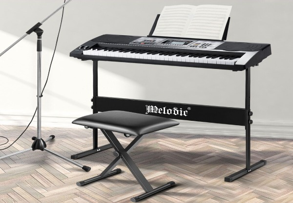 Melodic I Style Adjustable Keyboard Stand & Stool Set