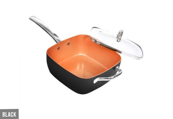 Non-Stick Deep Frying Pan with Steamer Lid - Two Colours Available