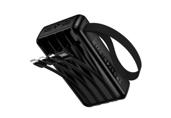 Titan PowerUp 20000mAh 22.5W Power Bank with 4 Built-In Cables