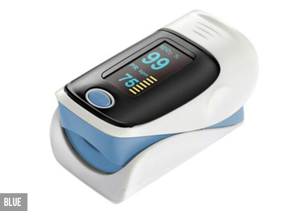 Fingertip Heart Rate Monitor with Pulse Oximeter - Five Colours Available with Free Metro Delivery
