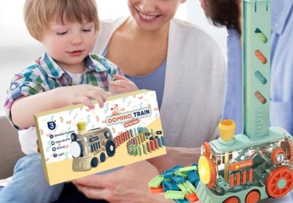 200-Piece Automatic Dominoes Train Set with Light & Sound - Two Colours Available