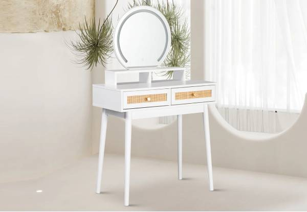 Naturlig Dressing Table with LED Light