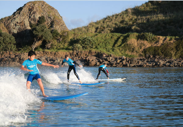 School Holiday Surf Programme for One Person - Valid 1st - 4th October at Te Arai, Rodney - Options for One, Two, or Four Days