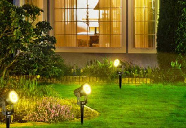 Solar Outdoor Garden Spotlight - Available in Two Light Colours & Option for Four or Six Headlights