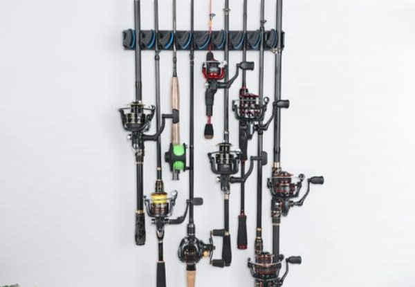 Nine Rods Vertical Wall Mounted Fishing Rack