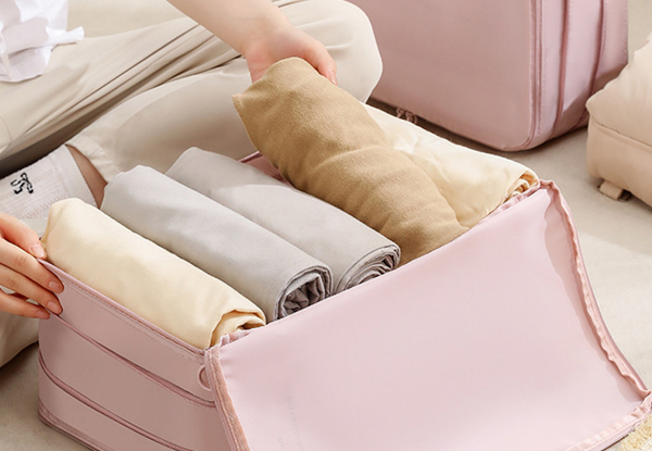 Double-Layer Travel Expandable Packing Cubes Organiser - Available in Four Colours & Option for Two