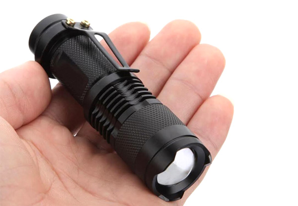 Two-Pack of LED Zoomable Focus Bright Flashlights - Option for Five-Pack Available with Free Delivery
