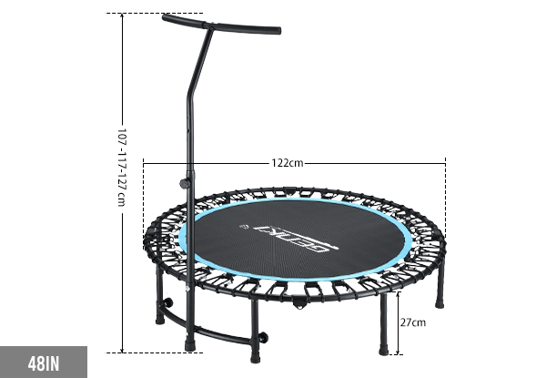 Genki Indoor Mini Trampoline Exercise Foldable Rebounder - Two Sizes Available