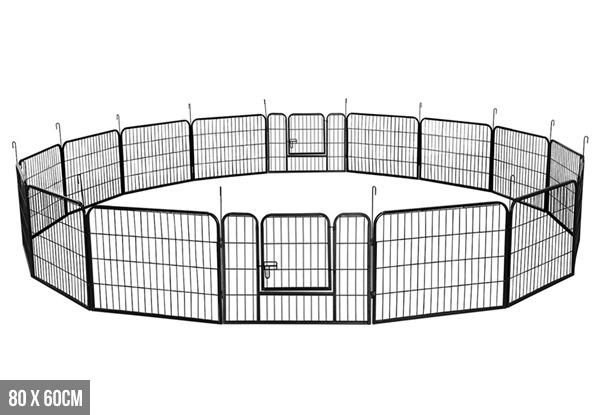 16-Panel Metal Dog Pen - Three Sizes Available