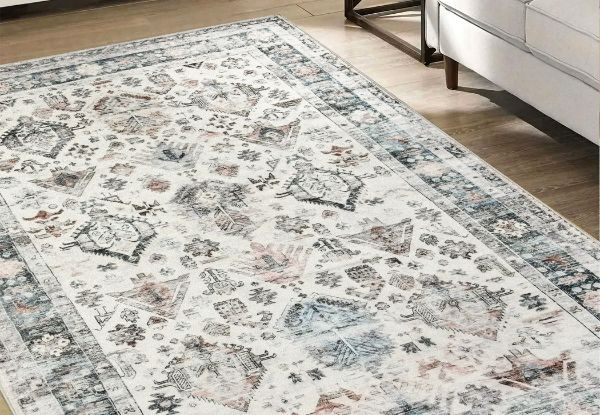 Marlow Washable Vintage Short Pile Floor Rug - Four Sizes Available