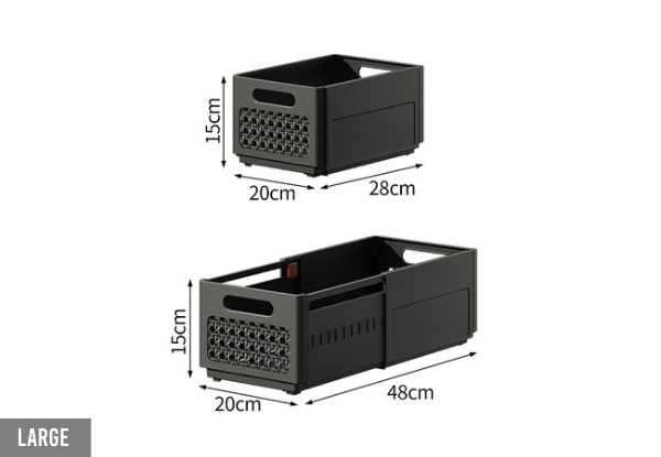 Two-Piece Retractable Storage Box - Available in Three Colours & Three Sizes