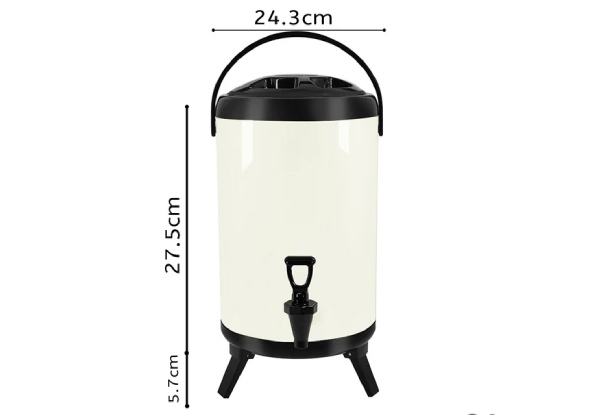 Soga 8L Stainless Steel Milk Tea Beverage Barrel with Faucet