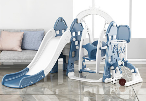 Four-in-One Kids Slide & Swing Playset