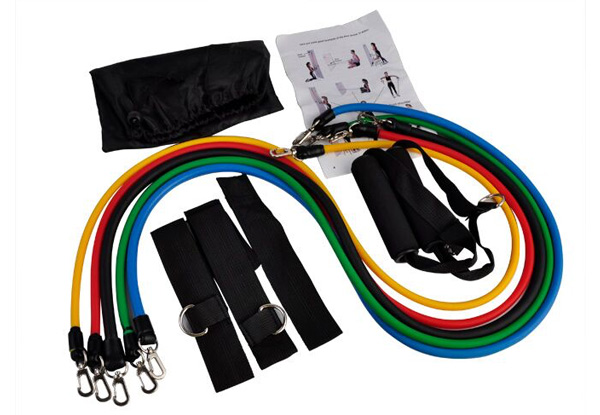 11-Piece Exercise Resistance Band Set