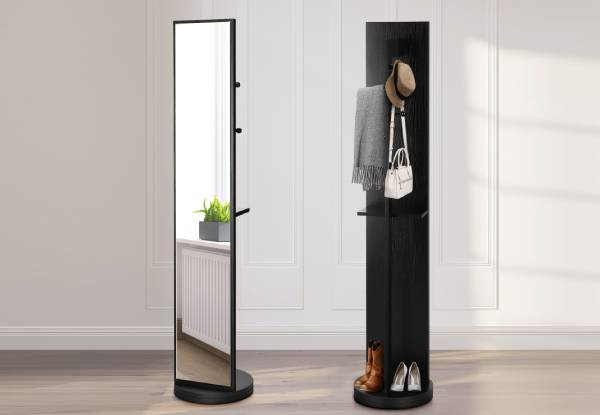 Large Full-Length Rotating Mirror with Storage