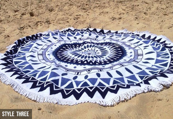 $69 for a Large Round Boho Beach Towel - Three Styles to Choose From