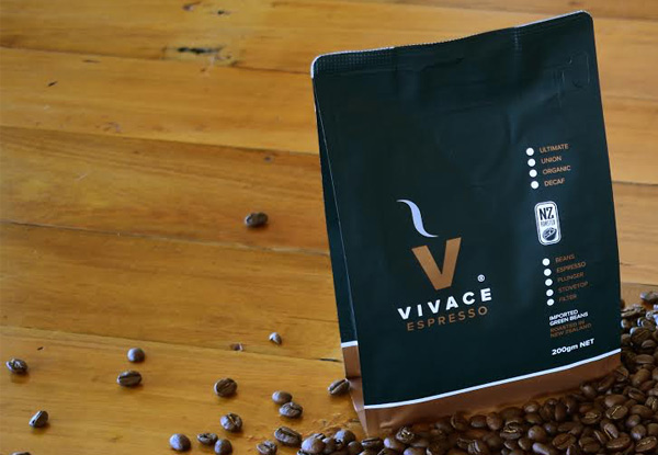 5x 200g Bags of Vivace Espresso Freshly Roasted Coffee Beans - Options for Different Blends, Free Metro Delivery