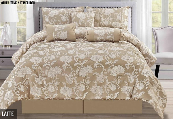 Latte Style Seven-Piece Comforter Set - Two Sizes Available