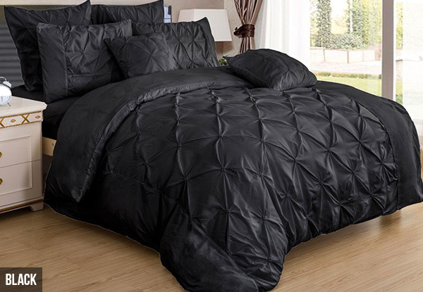 Pinch Pleat Duvet Cover Set - Four Colours Available