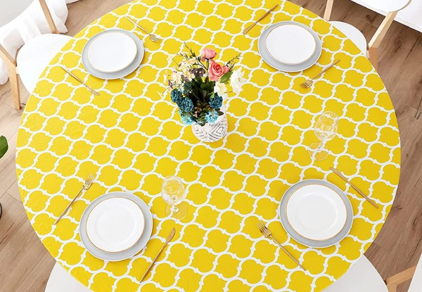 Elastic-Edge Round Table Cloth - Five Colours & Three Sizes Available