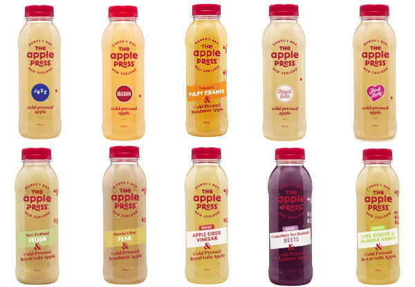 12-Pack of The Apple Press 350ml Juice Range - Nine Flavours Available & Option for 24-Pack