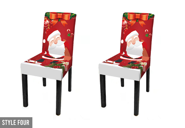 Two-Pack of Christmas Chair Covers - Nine Options Available & Option for Four-Pack