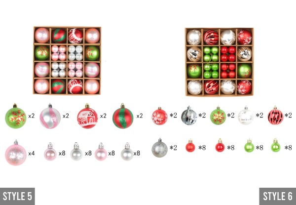 Christmas Tree Balls Ornaments Set - 10 Styles Available