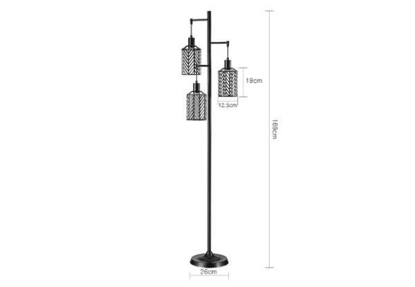 Modern Standing Floor Lamp with Three-Cage Shades