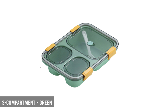 Three-Compartment Bento Lunch Box - Three Colours Available & Option for Four-Compartment