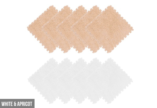 10-Piece Soft Foam Interlocking Play Mat - Five Colours Available