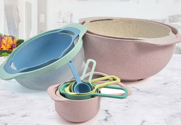 10-Piece Mixing Bowl with Measuring Spoon Set