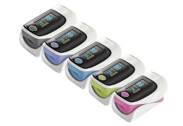 Fingertip Heart Rate Monitor with Pulse Oximeter - Five Colours Available