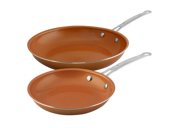 Two-Pack of Copper Ceramic Induction Frypans