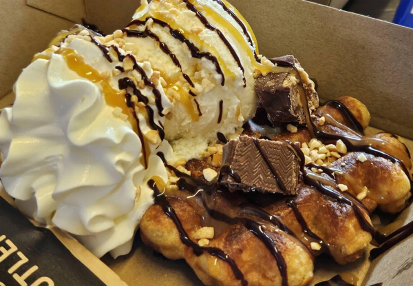 Delicious Hot Waffles at Sweet As Waffle Hut in the Surfside Mall - Options for up to Four People