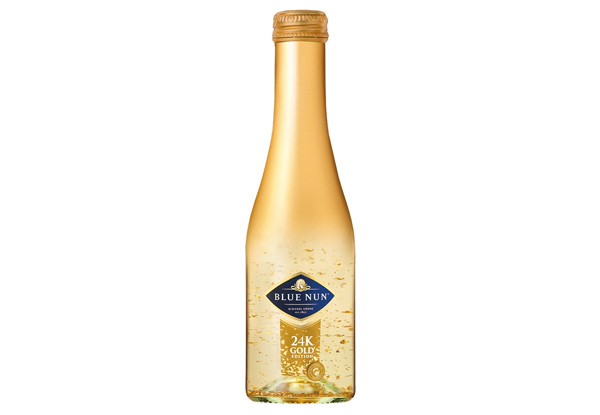 24-Pack of Wine Blue Nun Sparkling with 24K  Gold 200ml