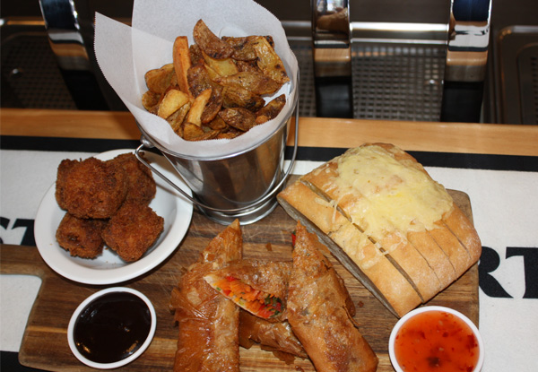 Diva Platter & Four Tap Beers or House Wines