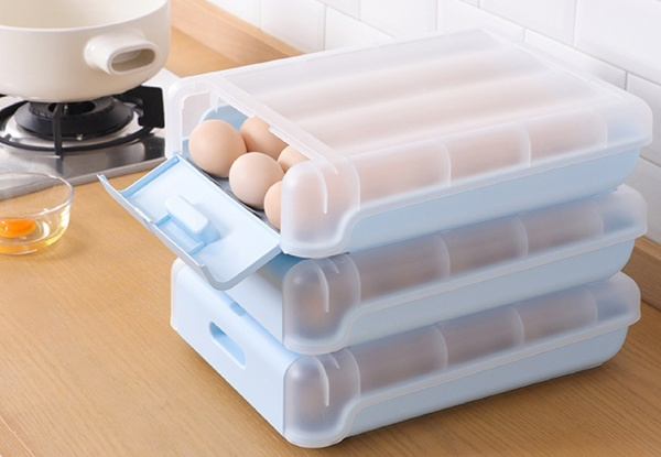 Automatic Scrolling Egg Storage Box Dispenser - Two Colours Available