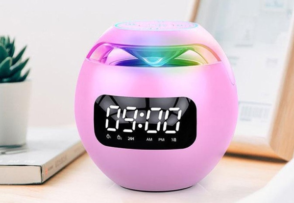 Spherical Digital Clock with Bluetooth Speaker - Three  Colours Available