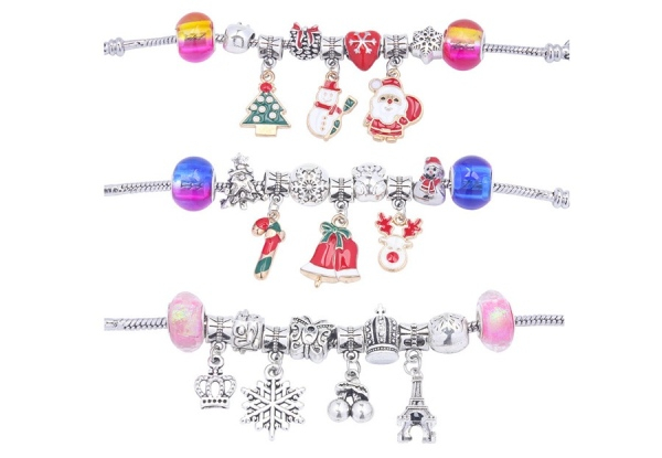 DIY Christmas Charm Bracelet Set